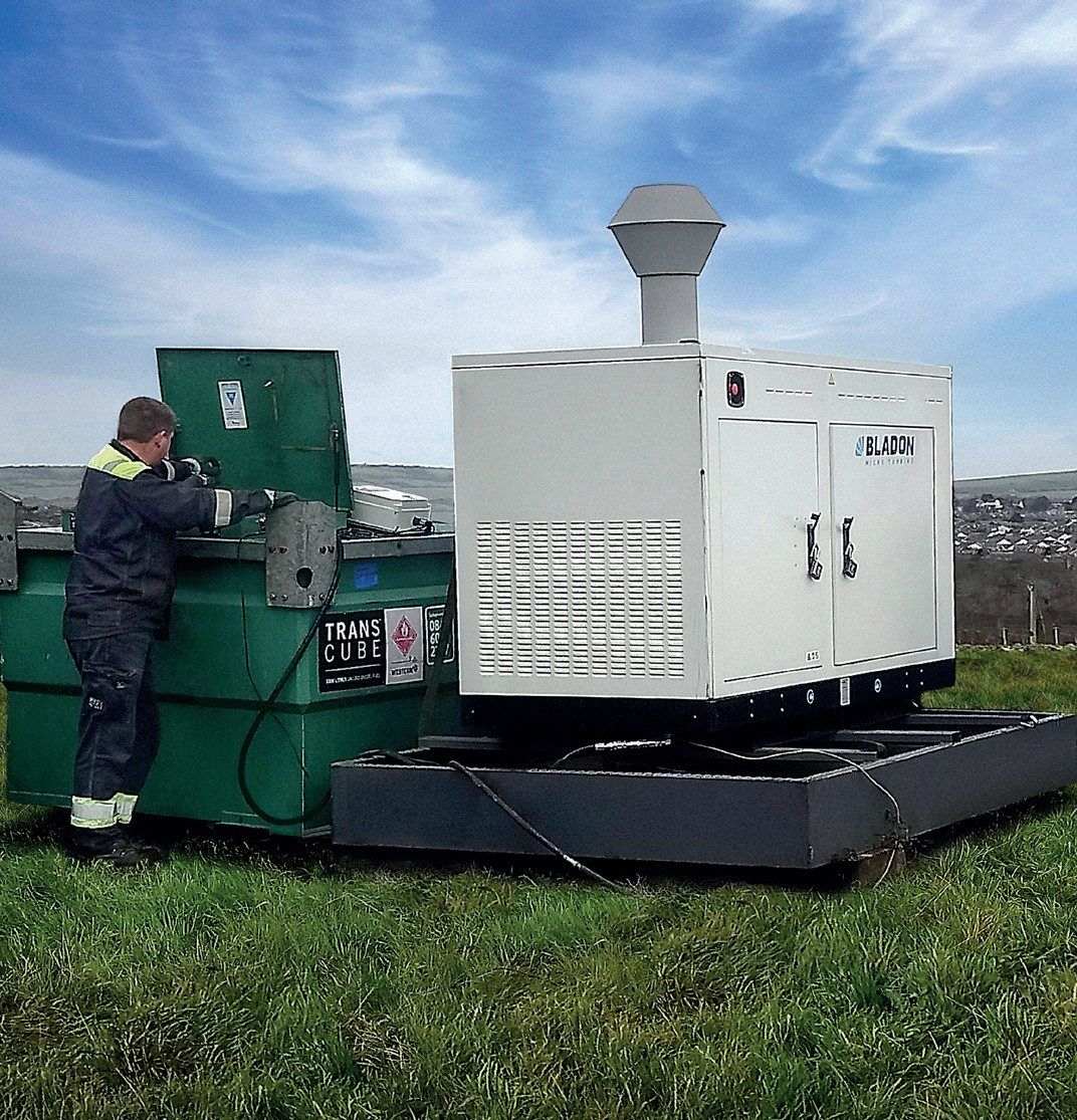 Bladon microturbine genset powering an EE/BT telecom site on the Isle of Wight, installed by Generator Power